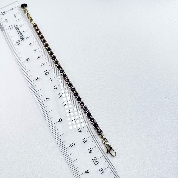 Gold Amethyst Tennis Bracelet | Sparkling Crystal Purple Jewelry |Gift-Ready NWT - Picture 6 of 10